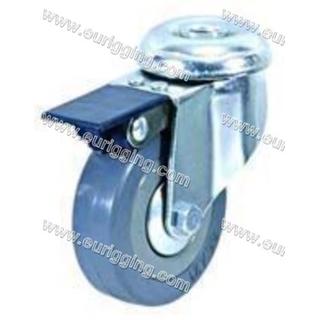 Rubber swivel bolt hole with brake casters diameter 75mm